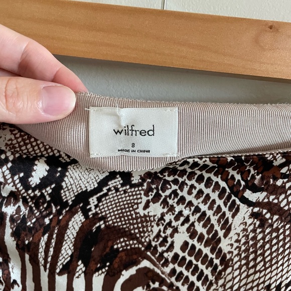 Aritzia Wilfred 100% Silk Slip Midi Skirt with Slit - Mixed Animal Print… - Picture 6 of 9